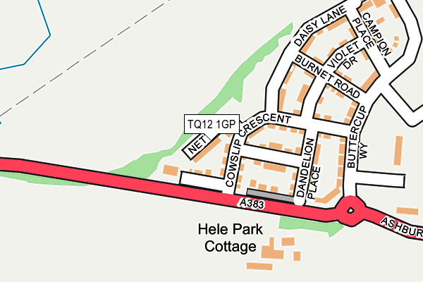 TQ12 1GP map - OS OpenMap – Local (Ordnance Survey) TQ12 1GP map - OS OpenMap – Local (Ordnance Survey)