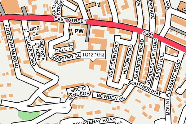 TQ12 1GQ map - OS OpenMap – Local (Ordnance Survey)