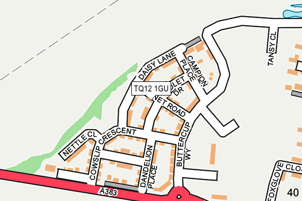 TQ12 1GU map - OS OpenMap – Local (Ordnance Survey) TQ12 1GU map - OS OpenMap – Local (Ordnance Survey)
