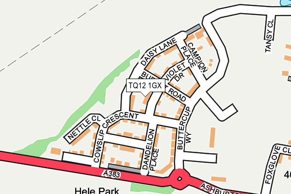 TQ12 1GX map - OS OpenMap – Local (Ordnance Survey)