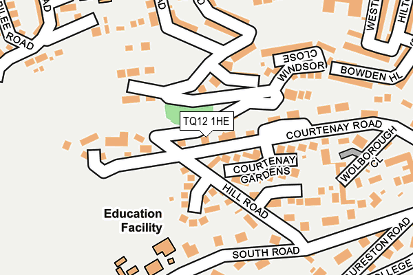 TQ12 1HE map - OS OpenMap – Local (Ordnance Survey) TQ12 1HE map - OS OpenMap – Local (Ordnance Survey)
