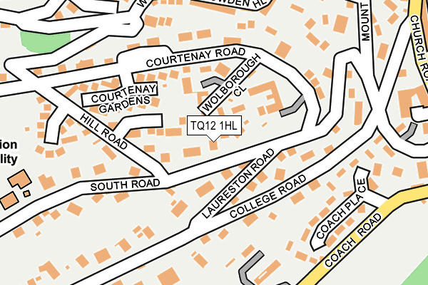 TQ12 1HL map - OS OpenMap – Local (Ordnance Survey) TQ12 1HL map - OS OpenMap – Local (Ordnance Survey)