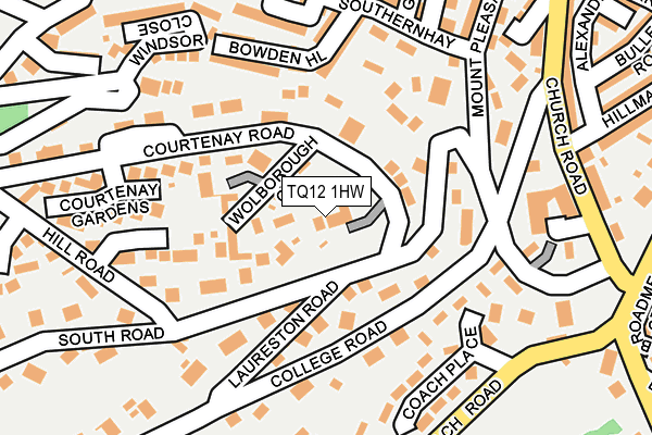 TQ12 1HW map - OS OpenMap – Local (Ordnance Survey) TQ12 1HW map - OS OpenMap – Local (Ordnance Survey)