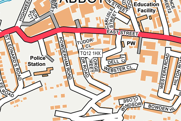 TQ12 1HX map - OS OpenMap – Local (Ordnance Survey) TQ12 1HX map - OS OpenMap – Local (Ordnance Survey)