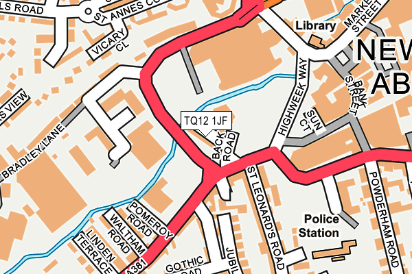 TQ12 1JF map - OS OpenMap – Local (Ordnance Survey) TQ12 1JF map - OS OpenMap – Local (Ordnance Survey)