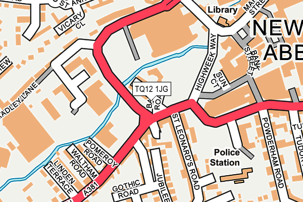 TQ12 1JG map - OS OpenMap – Local (Ordnance Survey) TQ12 1JG map - OS OpenMap – Local (Ordnance Survey)