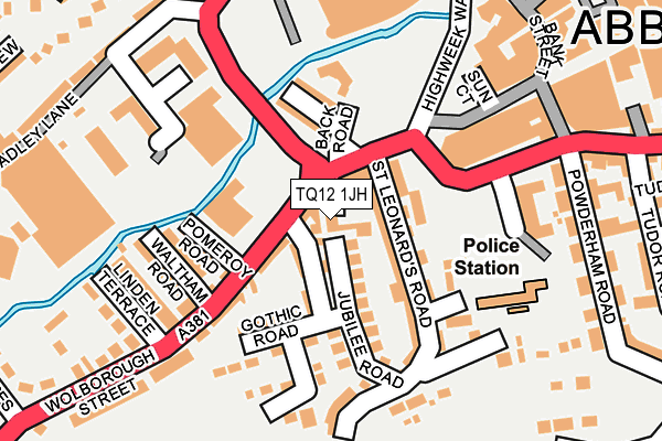 TQ12 1JH map - OS OpenMap – Local (Ordnance Survey)