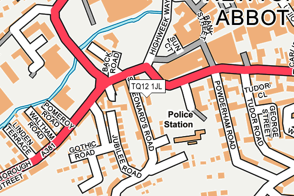 TQ12 1JL map - OS OpenMap – Local (Ordnance Survey)