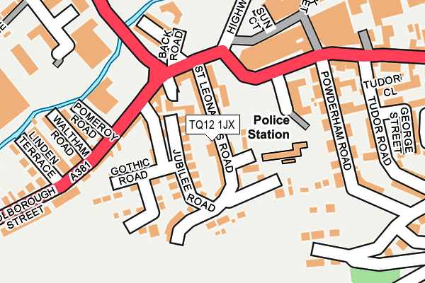 TQ12 1JX map - OS OpenMap – Local (Ordnance Survey)