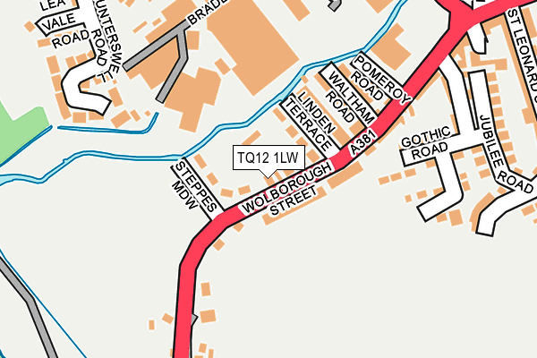 TQ12 1LW map - OS OpenMap – Local (Ordnance Survey) TQ12 1LW map - OS OpenMap – Local (Ordnance Survey)