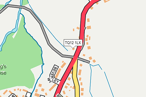 TQ12 1LX map - OS OpenMap – Local (Ordnance Survey) TQ12 1LX map - OS OpenMap – Local (Ordnance Survey)