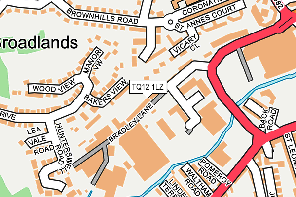 TQ12 1LZ map - OS OpenMap – Local (Ordnance Survey) TQ12 1LZ map - OS OpenMap – Local (Ordnance Survey)