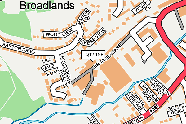 TQ12 1NF map - OS OpenMap – Local (Ordnance Survey) TQ12 1NF map - OS OpenMap – Local (Ordnance Survey)