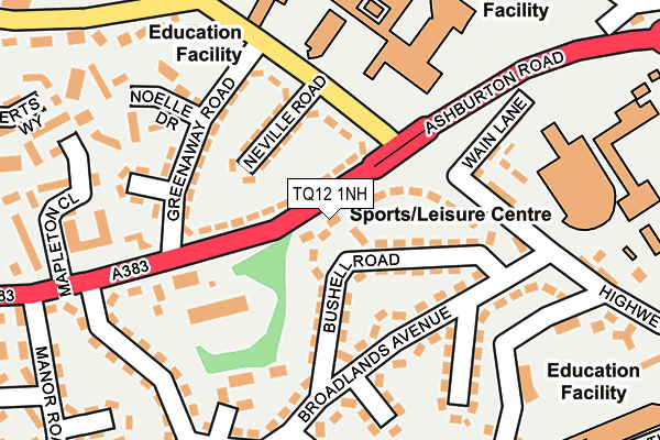 TQ12 1NH map - OS OpenMap – Local (Ordnance Survey) TQ12 1NH map - OS OpenMap – Local (Ordnance Survey)