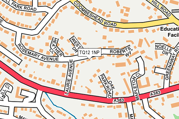 TQ12 1NP map - OS OpenMap – Local (Ordnance Survey) TQ12 1NP map - OS OpenMap – Local (Ordnance Survey)
