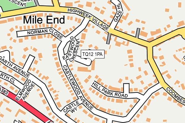 TQ12 1PA map - OS OpenMap – Local (Ordnance Survey) TQ12 1PA map - OS OpenMap – Local (Ordnance Survey)