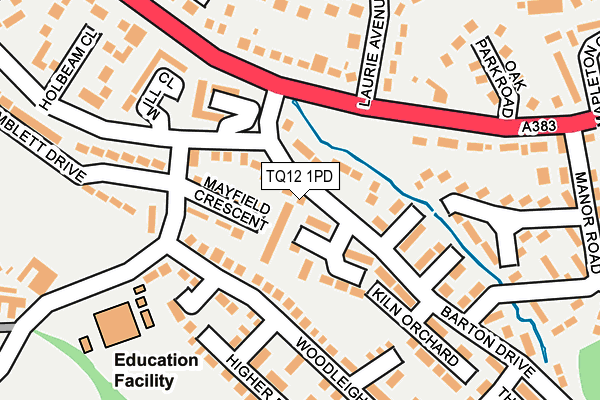 TQ12 1PD map - OS OpenMap – Local (Ordnance Survey) TQ12 1PD map - OS OpenMap – Local (Ordnance Survey)
