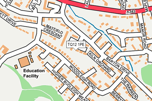 TQ12 1PE map - OS OpenMap – Local (Ordnance Survey) TQ12 1PE map - OS OpenMap – Local (Ordnance Survey)