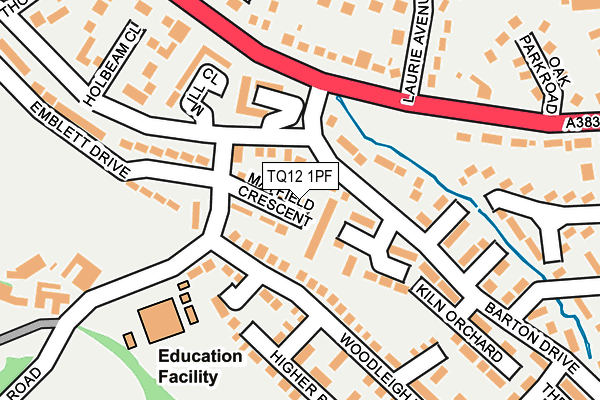 TQ12 1PF map - OS OpenMap – Local (Ordnance Survey) TQ12 1PF map - OS OpenMap – Local (Ordnance Survey)