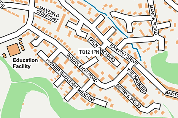 TQ12 1PN map - OS OpenMap – Local (Ordnance Survey) TQ12 1PN map - OS OpenMap – Local (Ordnance Survey)