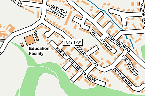 TQ12 1PW map - OS OpenMap – Local (Ordnance Survey) TQ12 1PW map - OS OpenMap – Local (Ordnance Survey)