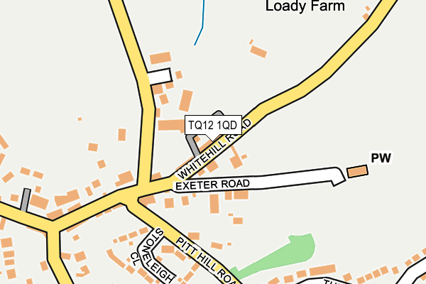 TQ12 1QD map - OS OpenMap – Local (Ordnance Survey)