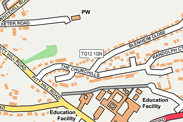 TQ12 1QN map - OS OpenMap – Local (Ordnance Survey) TQ12 1QN map - OS OpenMap – Local (Ordnance Survey)