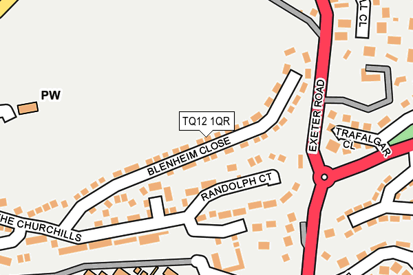 TQ12 1QR map - OS OpenMap – Local (Ordnance Survey) TQ12 1QR map - OS OpenMap – Local (Ordnance Survey)