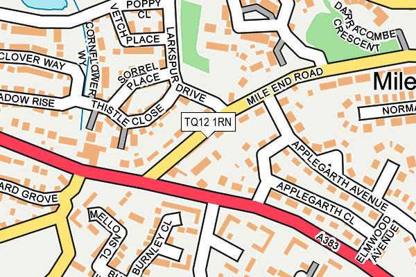TQ12 1RN map - OS OpenMap – Local (Ordnance Survey) TQ12 1RN map - OS OpenMap – Local (Ordnance Survey)