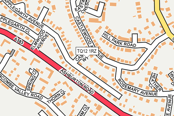 TQ12 1RZ map - OS OpenMap – Local (Ordnance Survey) TQ12 1RZ map - OS OpenMap – Local (Ordnance Survey)
