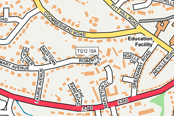 TQ12 1SA map - OS OpenMap – Local (Ordnance Survey) TQ12 1SA map - OS OpenMap – Local (Ordnance Survey)