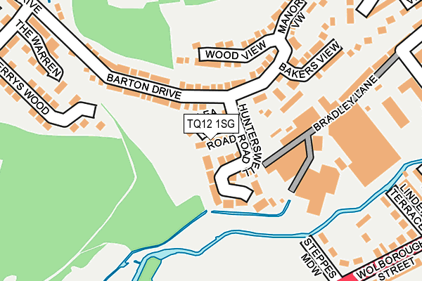 TQ12 1SG map - OS OpenMap – Local (Ordnance Survey)