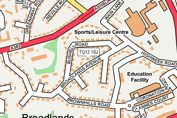 TQ12 1SJ map - OS OpenMap – Local (Ordnance Survey) TQ12 1SJ map - OS OpenMap – Local (Ordnance Survey)