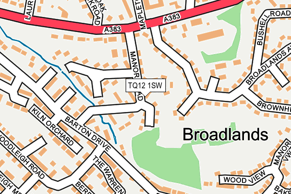 TQ12 1SW map - OS OpenMap – Local (Ordnance Survey) TQ12 1SW map - OS OpenMap – Local (Ordnance Survey)