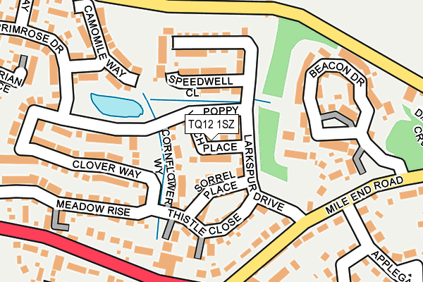 TQ12 1SZ map - OS OpenMap – Local (Ordnance Survey) TQ12 1SZ map - OS OpenMap – Local (Ordnance Survey)