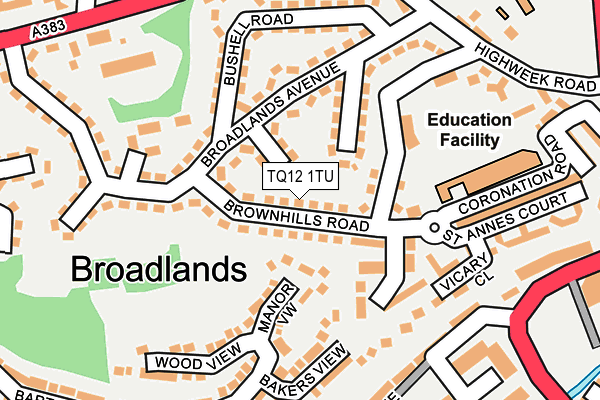 TQ12 1TU map - OS OpenMap – Local (Ordnance Survey) TQ12 1TU map - OS OpenMap – Local (Ordnance Survey)