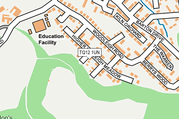 TQ12 1UN map - OS OpenMap – Local (Ordnance Survey) TQ12 1UN map - OS OpenMap – Local (Ordnance Survey)