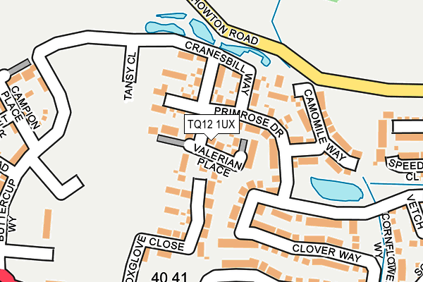 TQ12 1UX map - OS OpenMap – Local (Ordnance Survey) TQ12 1UX map - OS OpenMap – Local (Ordnance Survey)
