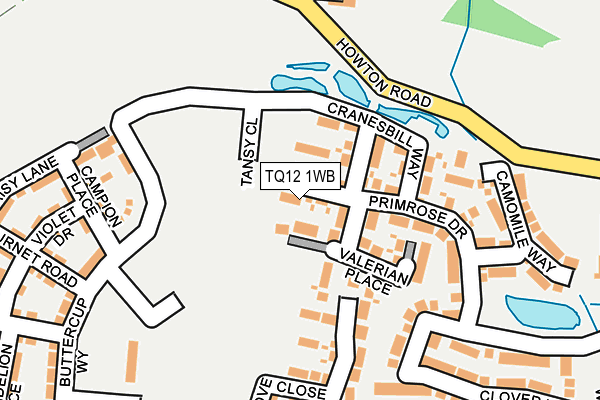 TQ12 1WB map - OS OpenMap – Local (Ordnance Survey) TQ12 1WB map - OS OpenMap – Local (Ordnance Survey)