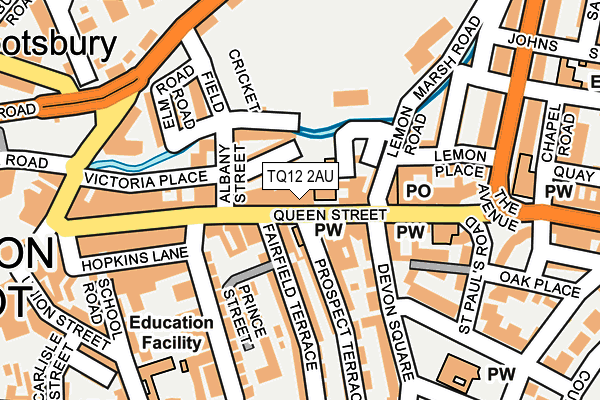 TQ12 2AU map - OS OpenMap – Local (Ordnance Survey) TQ12 2AU map - OS OpenMap – Local (Ordnance Survey)