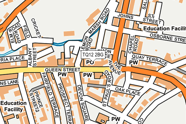 TQ12 2BG map - OS OpenMap – Local (Ordnance Survey) TQ12 2BG map - OS OpenMap – Local (Ordnance Survey)