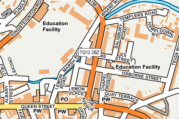 TQ12 2BZ map - OS OpenMap – Local (Ordnance Survey) TQ12 2BZ map - OS OpenMap – Local (Ordnance Survey)