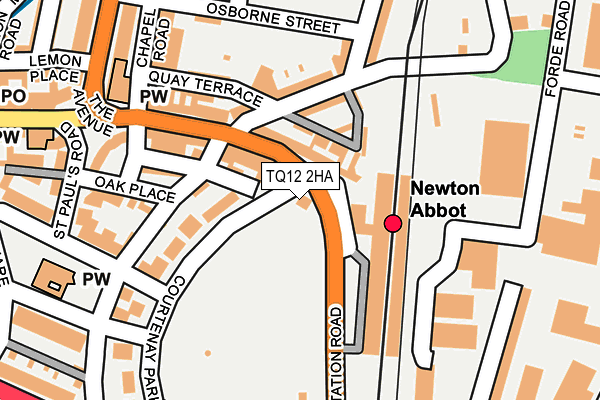 TQ12 2HA map - OS OpenMap – Local (Ordnance Survey)