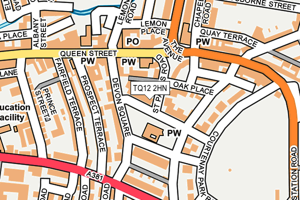 TQ12 2HN map - OS OpenMap – Local (Ordnance Survey) TQ12 2HN map - OS OpenMap – Local (Ordnance Survey)