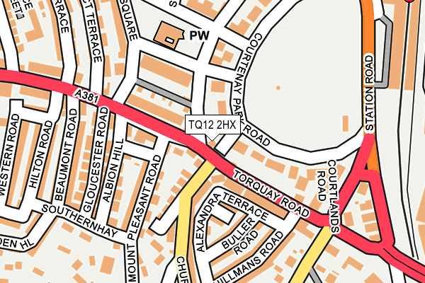 TQ12 2HX map - OS OpenMap – Local (Ordnance Survey) TQ12 2HX map - OS OpenMap – Local (Ordnance Survey)