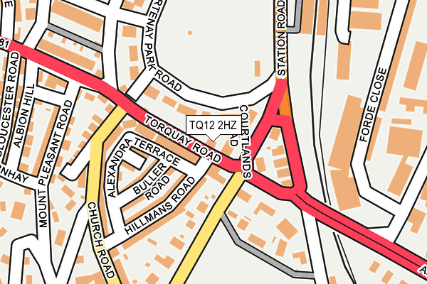 TQ12 2HZ map - OS OpenMap – Local (Ordnance Survey) TQ12 2HZ map - OS OpenMap – Local (Ordnance Survey)