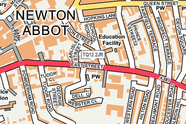 TQ12 2JR map - OS OpenMap – Local (Ordnance Survey)