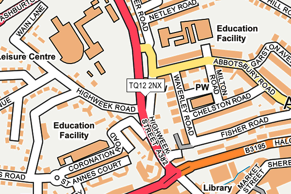 TQ12 2NX map - OS OpenMap – Local (Ordnance Survey)