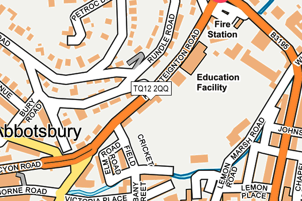 TQ12 2QQ map - OS OpenMap – Local (Ordnance Survey) TQ12 2QQ map - OS OpenMap – Local (Ordnance Survey)