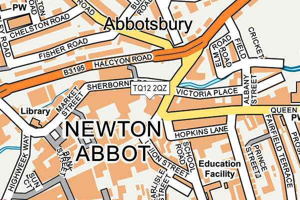 TQ12 2QZ map - OS OpenMap – Local (Ordnance Survey)